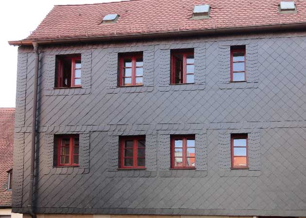 Holzfenster Schieferfassade Bodächtel