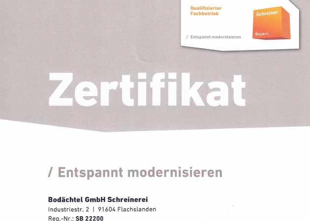 Entspannt modernisieren Schreinerei