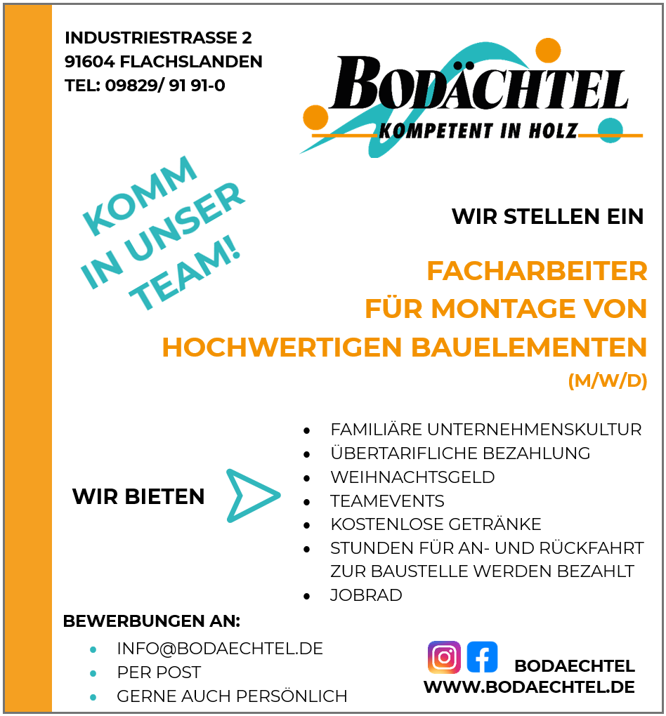 Stellenangebot Facharbeiter für Montage von hochwertigen Bauelementen